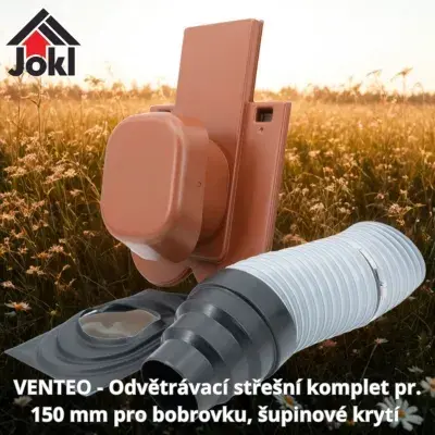 VENTEO - Odvětrávací střešní komplet pr. 150 mm pro bobrovku, šupinové krytí, cihlová. Vše pro střechu, Jokl